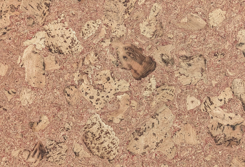 Tradition Unfinished Glue-down Cork Floor Tiles Twist Red